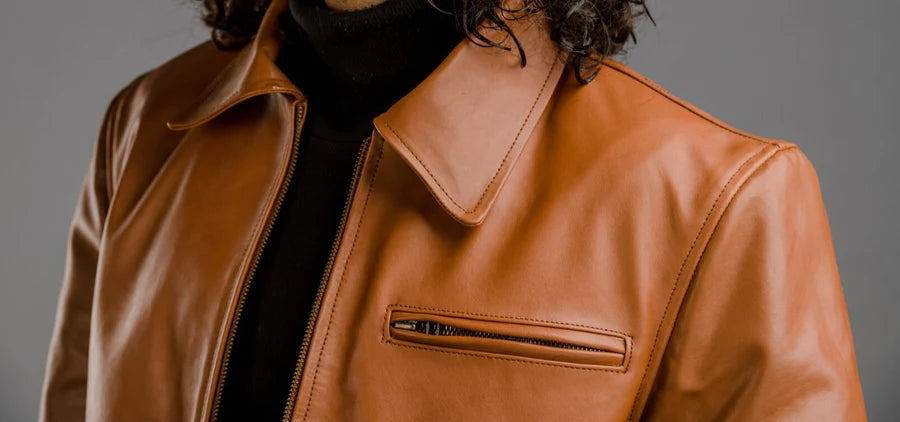 brown leather jacket for men in USA