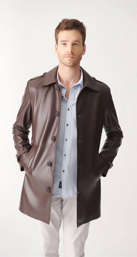 Men's Trench Leather Coats