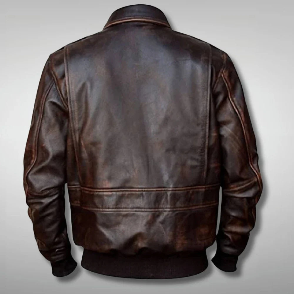 Back View A2 Aviator Flight Jacket