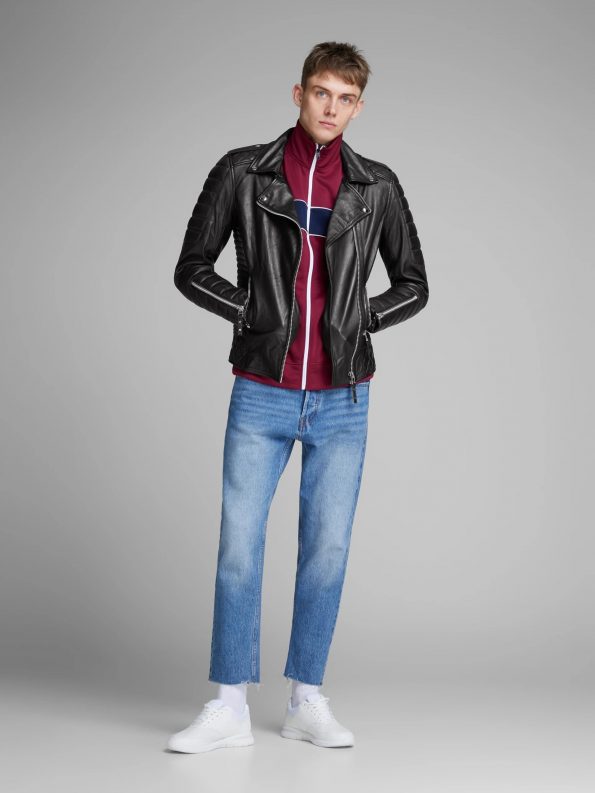 Men's Biker Boom Sheep Napa Stylish Leather Jacket in uk