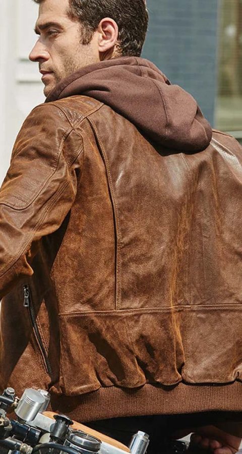 Men's Hooded Leather Jackets