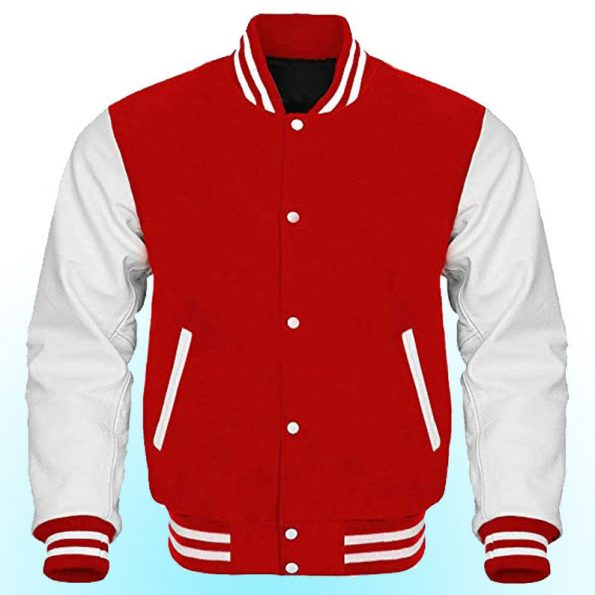 Tailored letterman jacket in wool and genuine leather in UK
