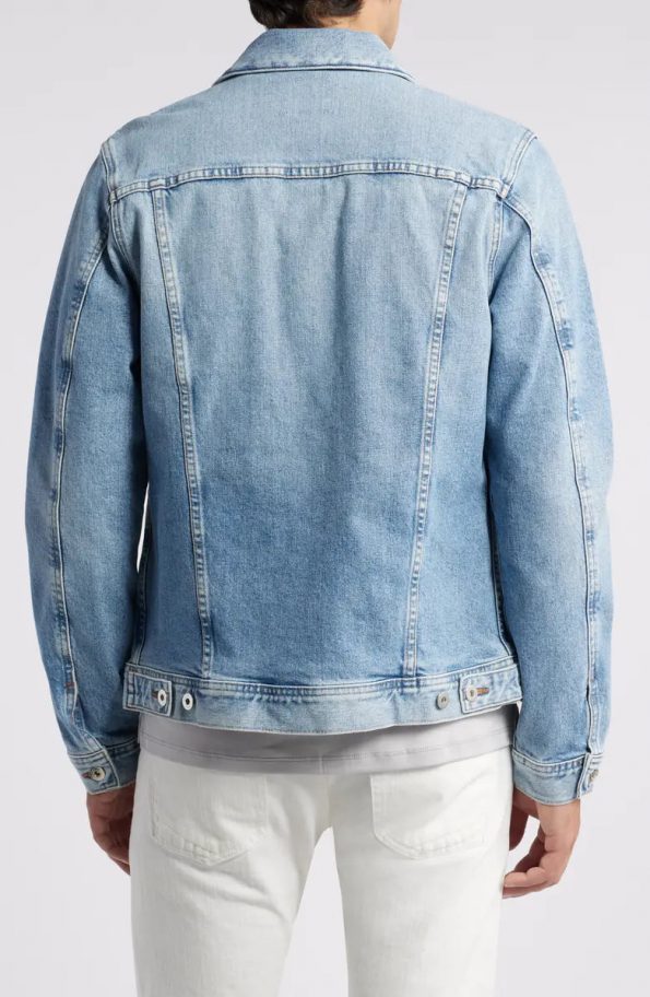 Stylish Dart jean jacket with distressed detailing in USA