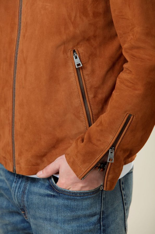 Stylish Brown Desert Suede Bomber