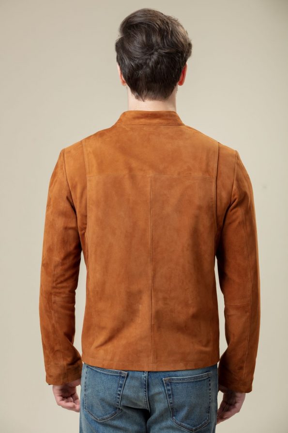 Brown Desert Suede Bomber for men in usa