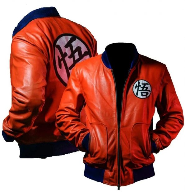 Unisex Dragon Ball leather jacket with iconic Goku look in USA