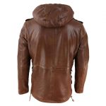 Mens-34-Long-Real-Leather-Duffle-Jacket-Coat-Safari-Detachable-Hood-Military-9