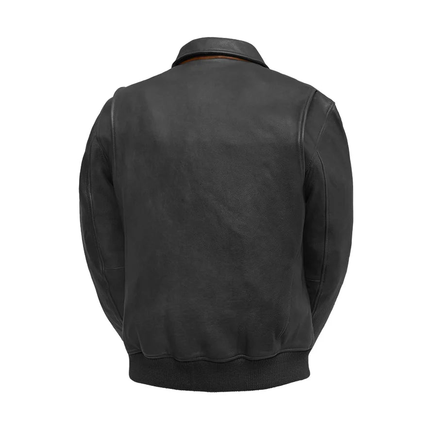 Stylish Men's Moto Bomber Leather Jacket in USA