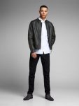 Black Round Neck Jacket For Men