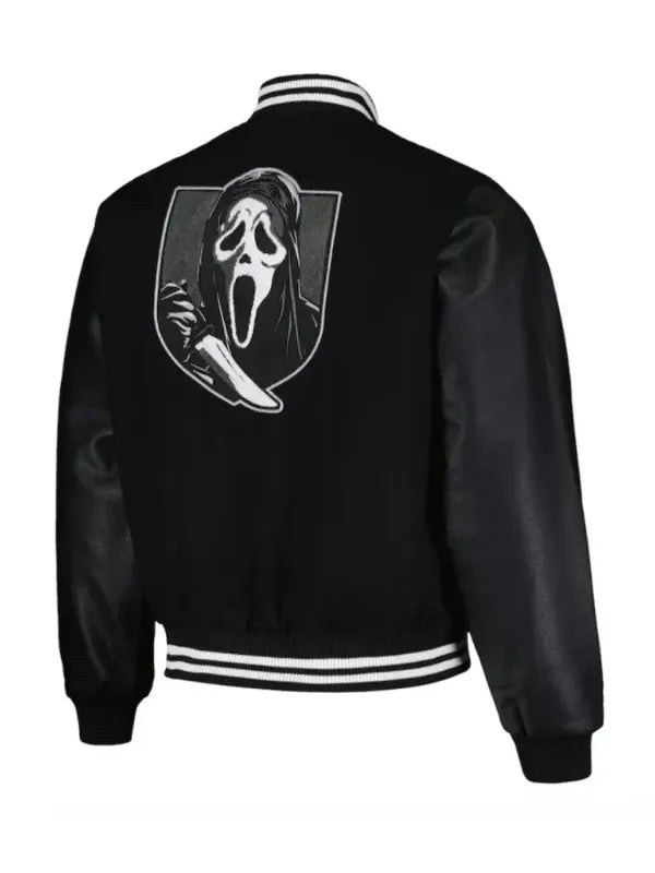 Back View Ghostface Scream Horror Scary Slasher Varsity Jacket