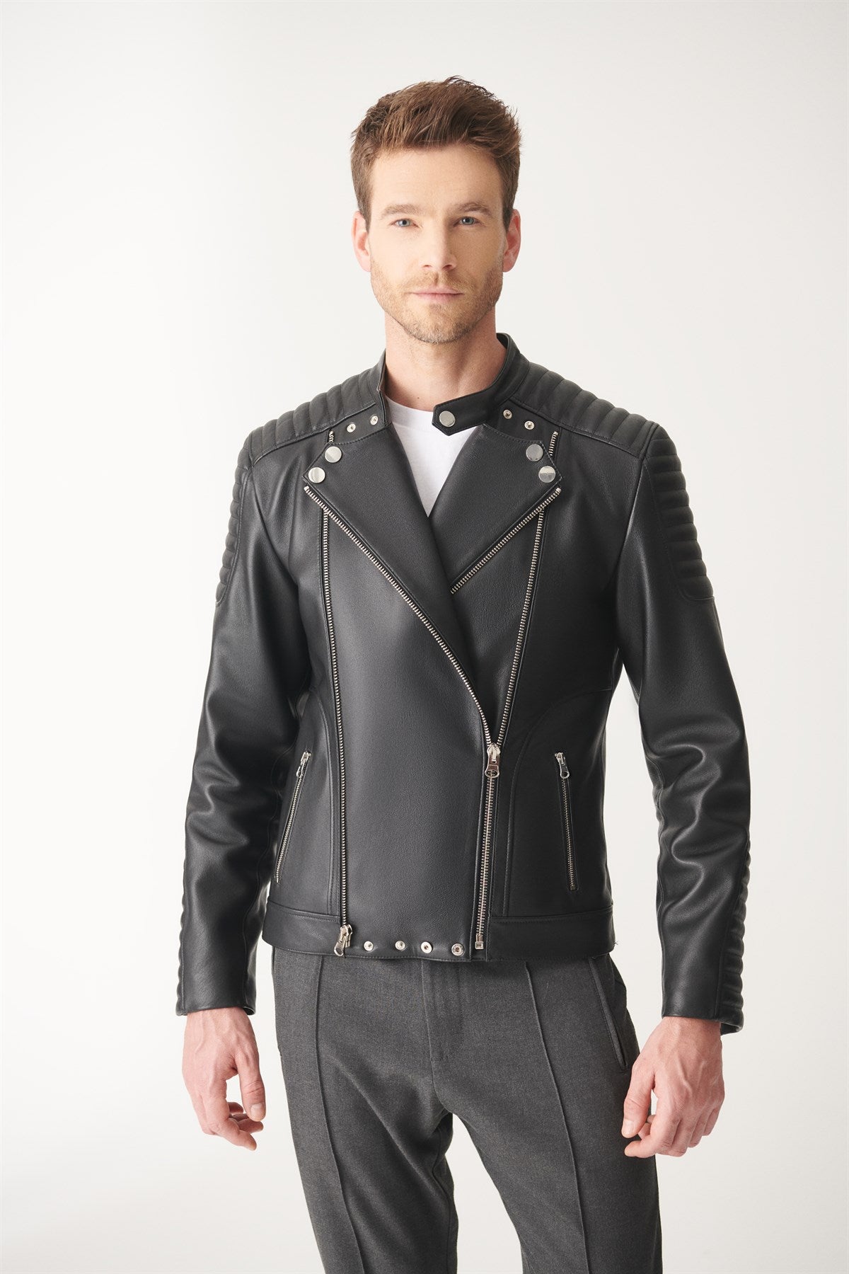 Black Biker Leather Jacket