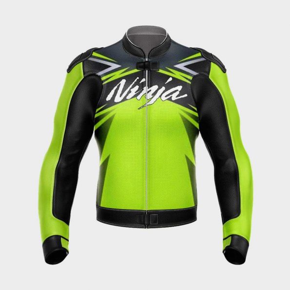 Kawasaki_Ninja_Motorbike_Racing_Leather_Jacket_2021_Front