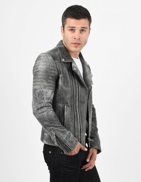 Crackle Gray Biker