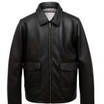 Men's Black Leather Jacket with Classic Design in USA
