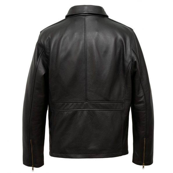 Stylish Men's Black Leather Jacket for Casual Wear in American style