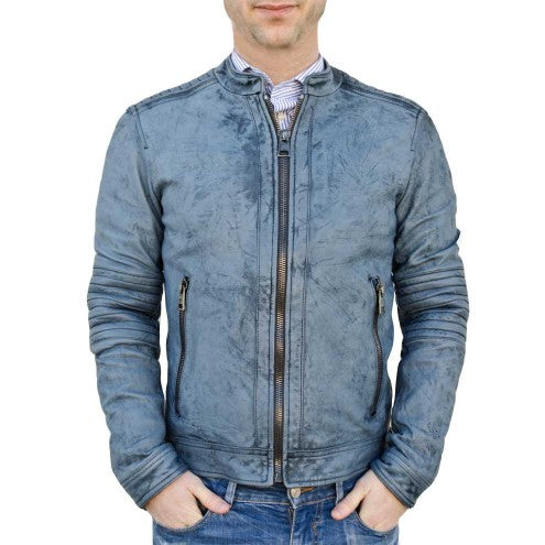 Men's Decant Biker Jacket in Leather