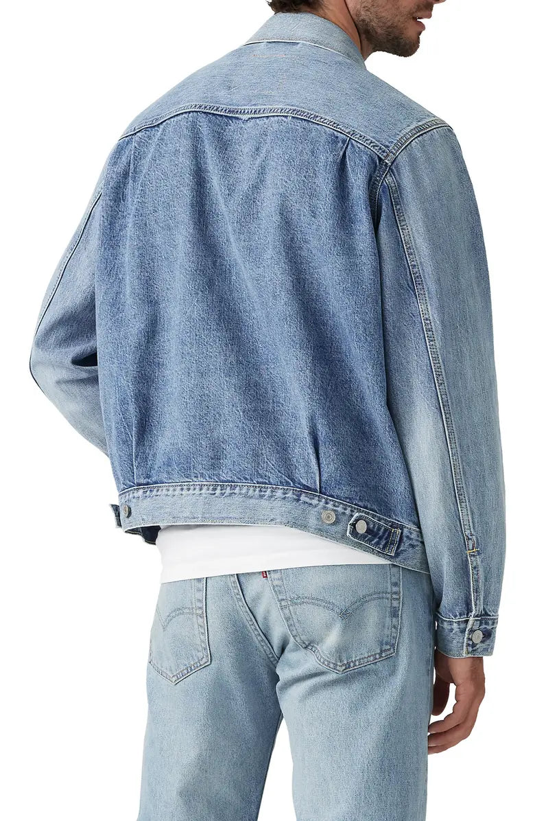 Type 2 denim trucker jacket with double chest pockets in USA