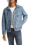 Classic Type 1 denim trucker jacket with single front pocket in USA