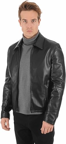 Men's genuine lambskin leather biker jacket in USA