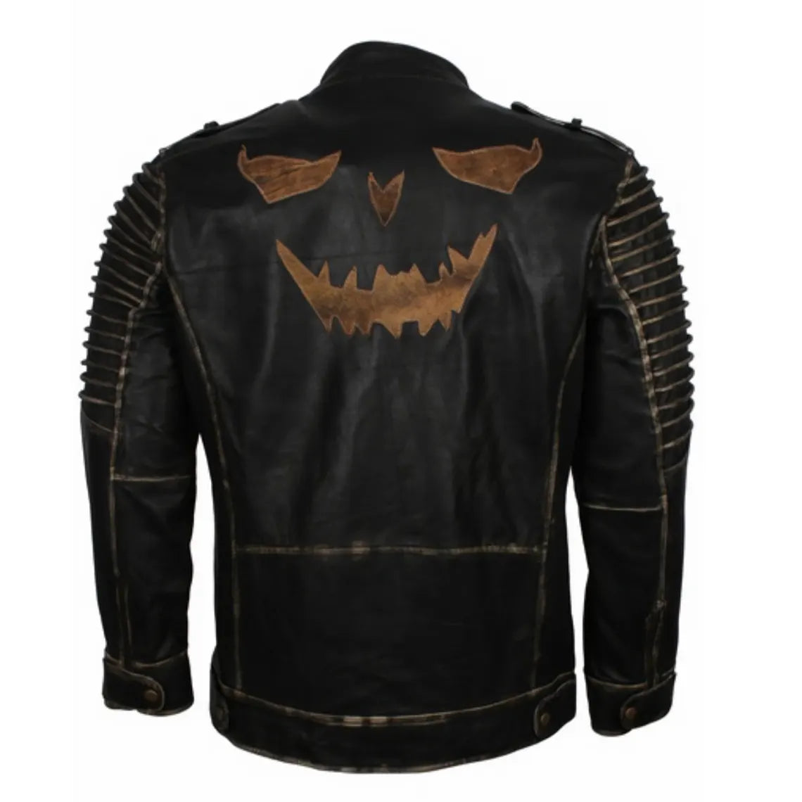 Men's Handmade Vintage Halloween Leather Jacket  for Halloween By ASO