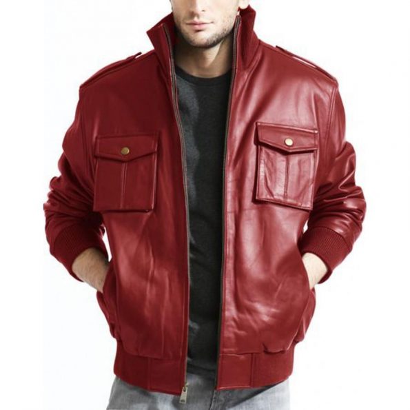 red bomber lambskin in usa for men