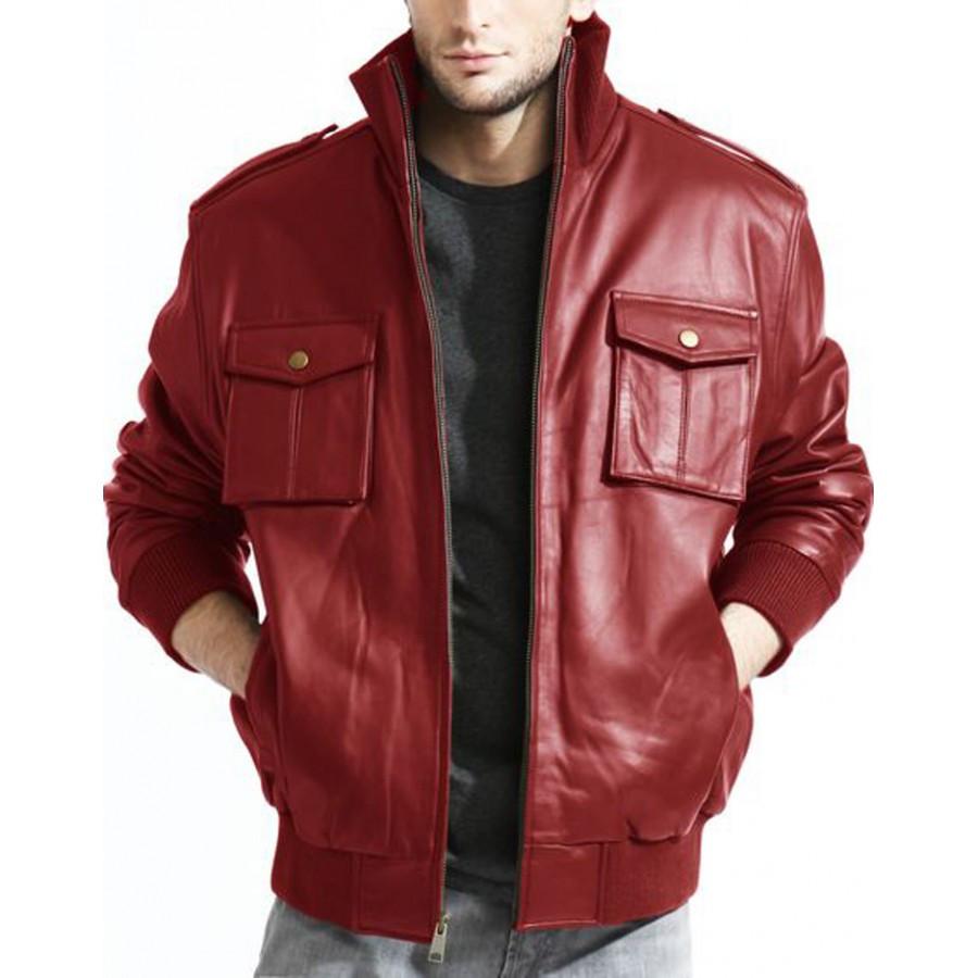 red bomber lambskin in usa for men