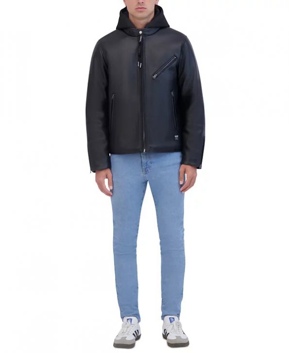 Stylish cold-weather jacket with removable hood