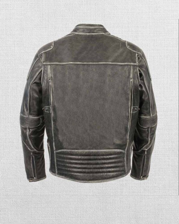 USA made men's vintage distressed leather jacket