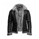 Men's FUR Aviator Flying Pilot Bomber Jacket Front View in USA