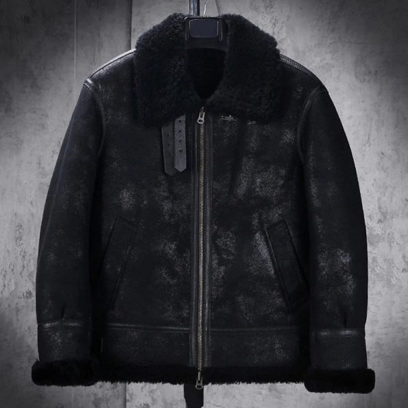 Real cow leather Snuff Faux Fur Leather Jacket