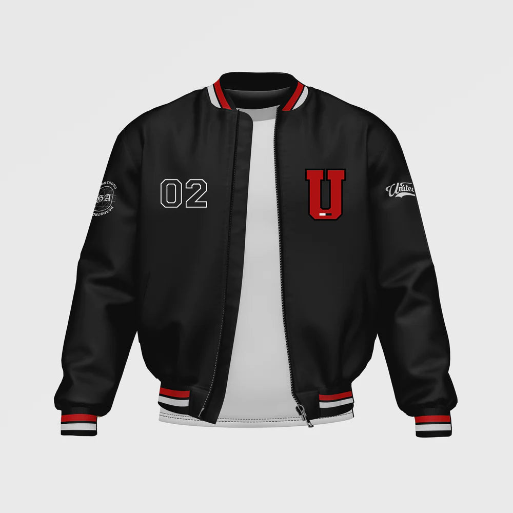 Men’s Black Satin Bomber Jacket by ASO in USA
