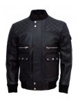 Men’s black leather jacket perfect for work wear in USA