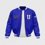 Men’s Blue Satin Bomber Jacket by ASO in USA
