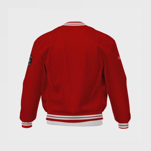 Red Satin Bomber Jacket for Men by ASO in United state market