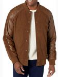 Mens-Suede-Leather-Varsity-Jacket