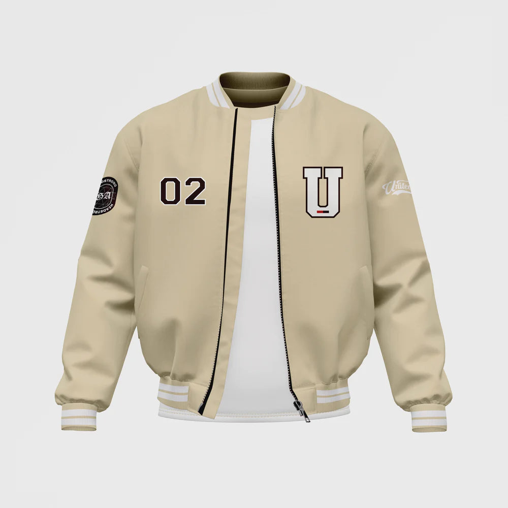 Men’s White Satin Bomber Jacket by ASO in USA