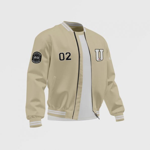 ASO Men’s White Satin Bomber Jacket in France style