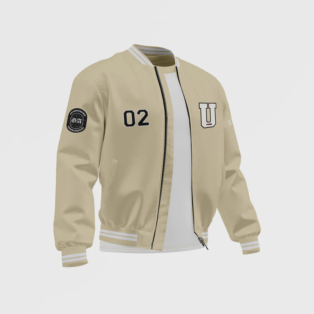 ASO Men’s White Satin Bomber Jacket in France style