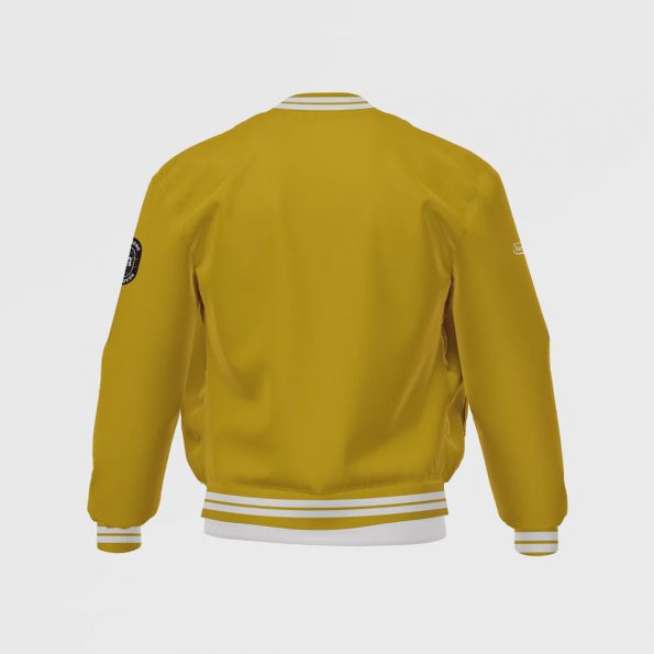 Yellow Satin Bomber Jacket for Men by ASO in United state market