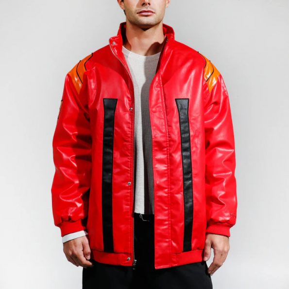 Anime inspired Misato racing jacket with vibrant colors in USA