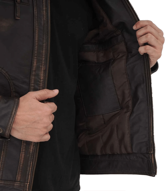 Trendy brown distressed outerwear in USA market